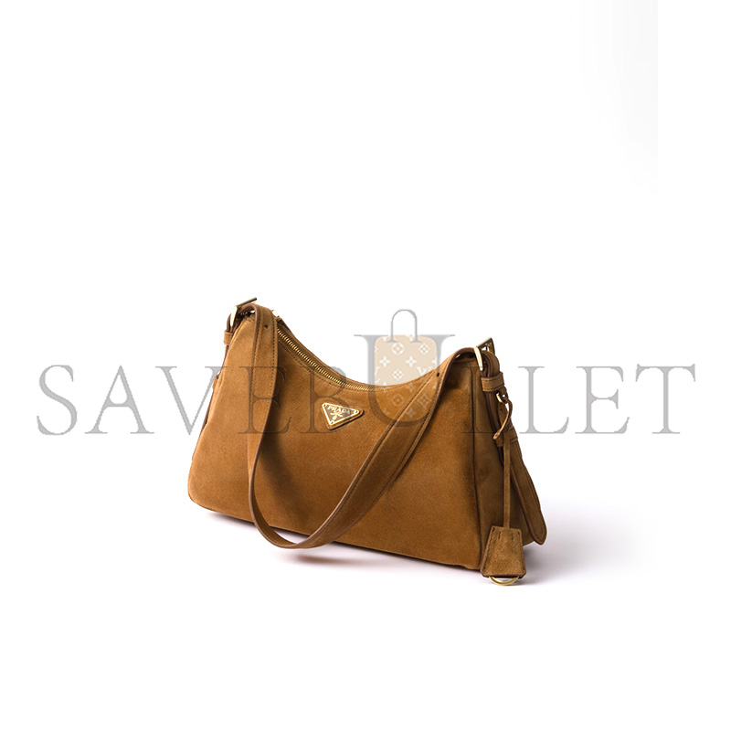 Pra*a aimÉe medium suede shoulder bag 1bc229 (31*18*10cm)